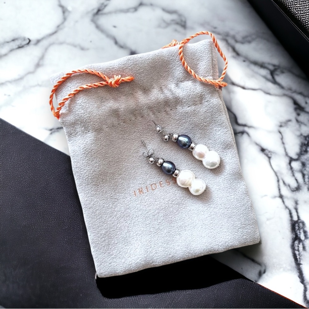 Tiffany & Co. IRIDESSE Freshwater Pearl Drop Earrings.